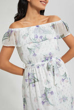 تنزيل الصورة على معرض الصور، Redtag-White-Floral-Maxi-Dress-Dresses-Women's-