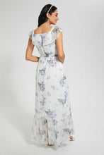 تنزيل الصورة على معرض الصور، Redtag-White-Floral-Maxi-Dress-Dresses-Women's-