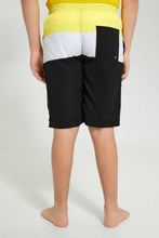 تنزيل الصورة على معرض الصور، Redtag-Assorted-Color-Block-Board-Short-Swim-Shorts-Senior-Boys-9 to 14 Years