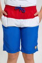 تنزيل الصورة على معرض الصور، Redtag-Assorted-Color-Block-Board-Short-Swim-Shorts-Senior-Boys-9 to 14 Years
