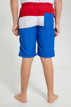 تنزيل الصورة على معرض الصور، Redtag-Assorted-Color-Block-Board-Short-Swim-Shorts-Senior-Boys-9 to 14 Years