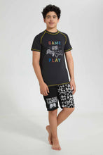 تنزيل الصورة على معرض الصور، Redtag-Black-Gamer-Board-Short-Swim-Shorts-Senior-Boys-9 to 14 Years