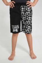 تنزيل الصورة على معرض الصور، Redtag-Black-Gamer-Board-Short-Swim-Shorts-Senior-Boys-9 to 14 Years