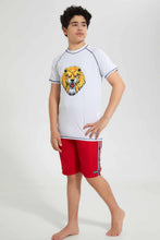 تنزيل الصورة على معرض الصور، Redtag-Red-Board-Short-Swim-Shorts-Senior-Boys-9 to 14 Years