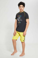 تنزيل الصورة على معرض الصور، Redtag-Yellow-Plain-Board-Short-Swim-Shorts-Senior-Boys-9 to 14 Years