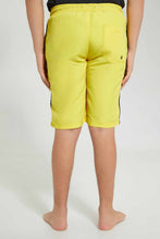 تنزيل الصورة على معرض الصور، Redtag-Yellow-Plain-Board-Short-Swim-Shorts-Senior-Boys-9 to 14 Years