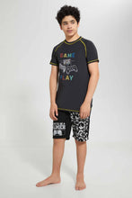 Load image into Gallery viewer, Redtag-Black-Gamer-Rashguard-Graphic-T-Shirts-Senior-Boys-9 to 14 Years