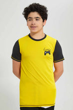 Load image into Gallery viewer, Redtag-Yellow-Raglan-Rashguard-Raglan-T-Shirts-Senior-Boys-9 to 14 Years