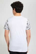 تنزيل الصورة على معرض الصور، Redtag-White-Marble-Print-Play-T-Shirt-Graphic-T-Shirts-Senior-Boys-9 to 14 Years