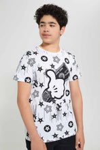تنزيل الصورة على معرض الصور، Redtag-White-Hand-Glove-Print-T-Shirt-Graphic-T-Shirts-Senior-Boys-9 to 14 Years