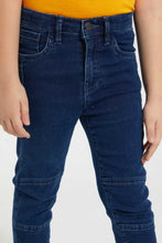 تنزيل الصورة على معرض الصور، Redtag-Mid-Wash-Knit-Denim-Panelled-Jean-Knit-Denim-Boys-2 to 8 Years