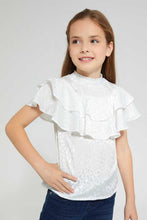 تنزيل الصورة على معرض الصور، Redtag-Cream-Front-Frilled-Top-Blouses-Girls-2 to 8 Years