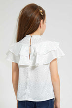تنزيل الصورة على معرض الصور، Redtag-Cream-Front-Frilled-Top-Blouses-Girls-2 to 8 Years