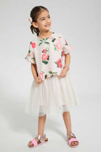 تنزيل الصورة على معرض الصور، Redtag-Pink-Floral-Printed-Printed-Dress-Dresses-Girls-2 to 8 Years