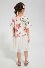 تنزيل الصورة على معرض الصور، Redtag-Pink-Floral-Printed-Printed-Dress-Dresses-Girls-2 to 8 Years
