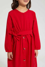 تنزيل الصورة على معرض الصور، Redtag-Lilac-Elasticated-Waist-Band-Dress-Dresses-Girls-2 to 8 Years