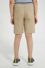 تنزيل الصورة على معرض الصور، Redtag-Stone-Space-Embossed-Ribbed-Waistband-Knit-Denim-Short-Denim-Shorts-Boys-2 to 8 Years