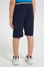 تنزيل الصورة على معرض الصور، Redtag-Navy-Rib-Waist-Band-Turtle-Print-Short-Casual-Shorts-Boys-2 to 8 Years