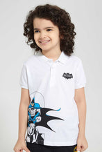 تنزيل الصورة على معرض الصور، Redtag-White-Batman-Polo-Polo-Shirts-Boys-2 to 8 Years