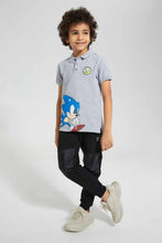 تنزيل الصورة على معرض الصور، Redtag-Grey-Sonic-Polo-Polo-Shirts-Boys-2 to 8 Years
