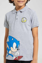 تنزيل الصورة على معرض الصور، Redtag-Grey-Sonic-Polo-Polo-Shirts-Boys-2 to 8 Years