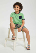 Load image into Gallery viewer, Green Rocket Pocket Printed T-Shirt
