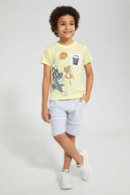 Load image into Gallery viewer, Redtag-Mid-Grey-Paneled-Ripple-Short-Active-Shorts-Boys-2 to 8 Years
