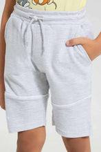 Load image into Gallery viewer, Redtag-Mid-Grey-Paneled-Ripple-Short-Active-Shorts-Boys-2 to 8 Years