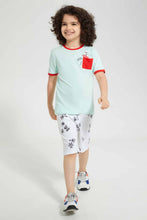 Load image into Gallery viewer, Redtag-Blue-Shark-Print-Pocket-T-Shirt-Graphic-T-Shirts-Boys-2 to 8 Years