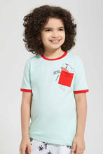 Load image into Gallery viewer, Redtag-Blue-Shark-Print-Pocket-T-Shirt-Graphic-T-Shirts-Boys-2 to 8 Years