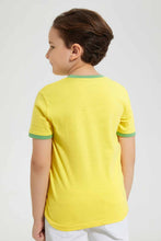 Load image into Gallery viewer, Redtag-Yellow-Croc-Print-Pocket-T-Shirt-Graphic-T-Shirts-Boys-2 to 8 Years