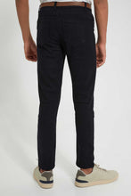 Load image into Gallery viewer, Redtag-Black-5-Pocket-Knit-Denim-Jeans-Slim-Fit-Senior-Boys-9 to 14 Years