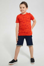 تنزيل الصورة على معرض الصور، Redtag-Darkwash-Knit-Denim-Short-Denim-Shorts-Boys-2 to 8 Years