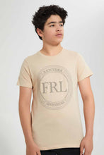تنزيل الصورة على معرض الصور، Redtag-Beige-Fearless-T-Shirt-Graphic-T-Shirts-Senior-Boys-9 to 14 Years