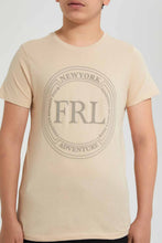 تنزيل الصورة على معرض الصور، Redtag-Beige-Fearless-T-Shirt-Graphic-T-Shirts-Senior-Boys-9 to 14 Years