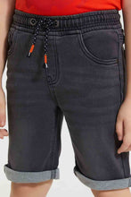 تنزيل الصورة على معرض الصور، Redtag-Grey-Knit-Denim-Short-Denim-Shorts-Boys-2 to 8 Years