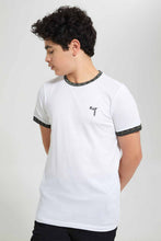 Load image into Gallery viewer, Redtag-White-Plain-T-Shirt-Plain-T-Shirts-Senior-Boys-9 to 14 Years