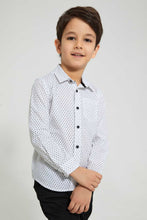 Load image into Gallery viewer, Redtag-White-Aop-Long-Sleeve-Shirt-Casual-Shirts-Boys-2 to 8 Years