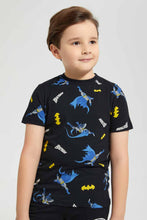 تنزيل الصورة على معرض الصور، Redtag-Black-Batman-Print-T-Shirt-Character-T-Shirts-Boys-2 to 8 Years