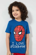 تنزيل الصورة على معرض الصور، Redtag-Blue-Spiderman-T-Shirt-Character-T-Shirts-Boys-2 to 8 Years