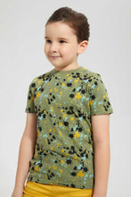 تنزيل الصورة على معرض الصور، Redtag-Olive-Splat-Printed-T-Shirt-Graphic-T-Shirts-Boys-2 to 8 Years