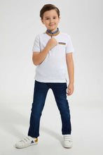 Load image into Gallery viewer, Redtag-White-Stand-Up-Collar-Polo-With-Pocket-Polo-Shirts-Boys-2 to 8 Years