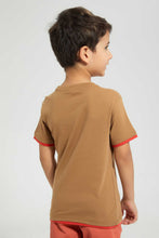 Load image into Gallery viewer, Redtag-Brown-Pouch-Bag-T-Shirt-Graphic-T-Shirts-Boys-2 to 8 Years