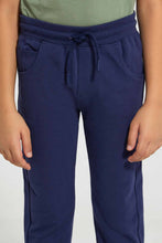 Load image into Gallery viewer, Redtag-Navy-5-Pocket-Stretch-Terry-Pant-Chino-Trousers-Boys-2 to 8 Years