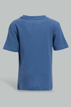 تنزيل الصورة على معرض الصور، Redtag-Petrol-Blue-Short-Sleeve-Henley-Jacquard-Tshirt-Henley-T-Shirts-Infant-Boys-3 to 24 Months