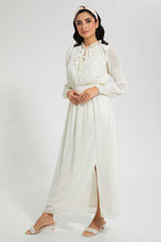 تنزيل الصورة على معرض الصور، Redtag-Beige-Smocking-Dobby-Dress-Dresses-Women's-