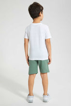 تنزيل الصورة على معرض الصور، Redtag-White-Awesome-Little-Man-Print-T-Shirt-And-Short-Set-Sets-Boys-2 to 8 Years