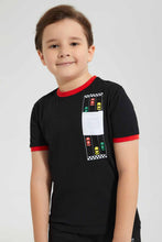 Load image into Gallery viewer, Black Car Pocket T-Shirt