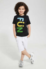 Load image into Gallery viewer, Redtag-Black-Fun-Chest-Print-T-Shirt-Graphic-T-Shirts-Boys-2 to 8 Years