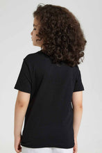 Load image into Gallery viewer, Redtag-Black-Fun-Chest-Print-T-Shirt-Graphic-T-Shirts-Boys-2 to 8 Years